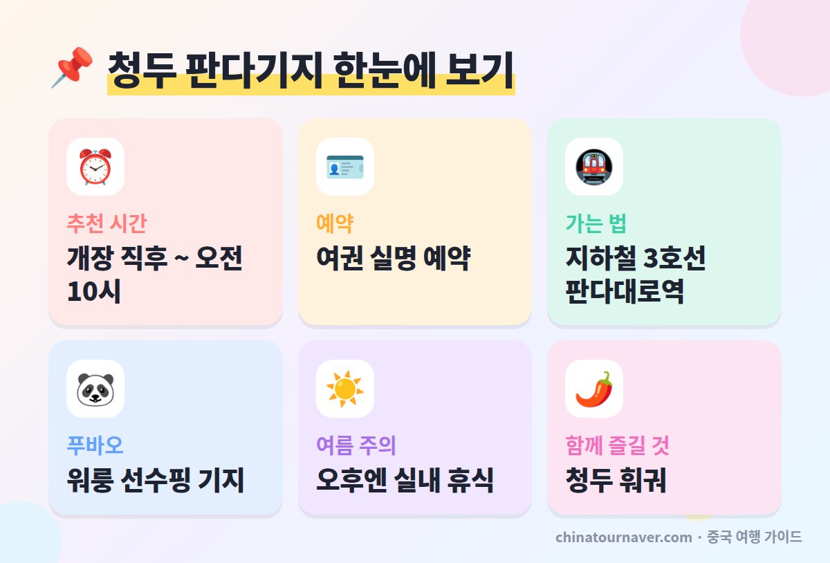 청두 판다기지 예약 가는법 핵심 정보