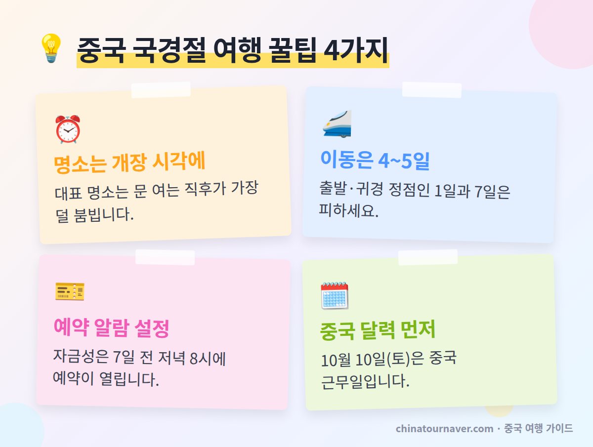 중국 국경절 연휴 여행 꿀팁