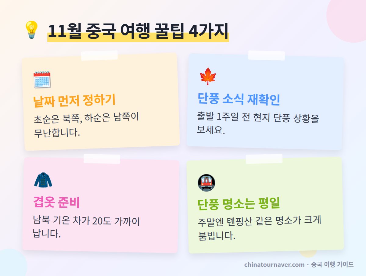11월 중국 여행 꿀팁