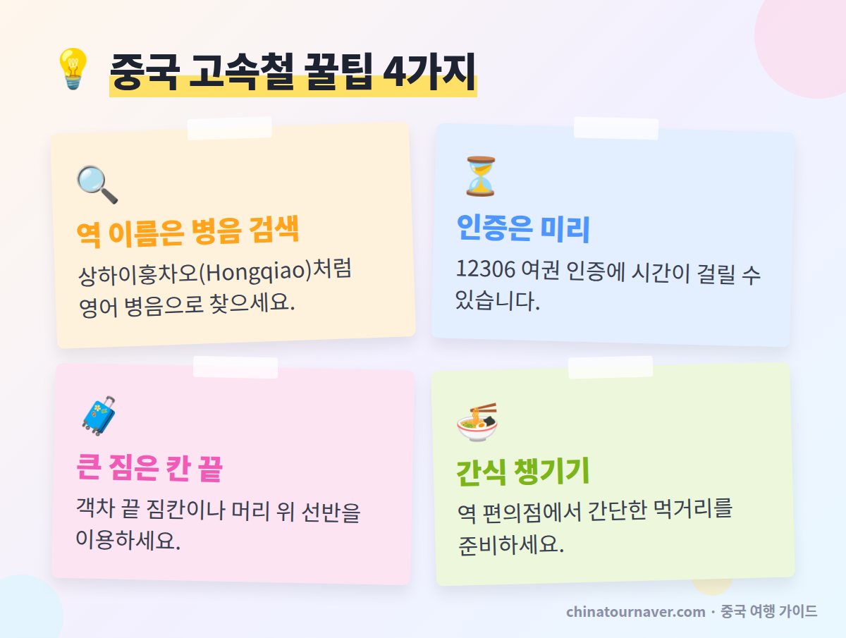 중국 고속철 이용 꿀팁