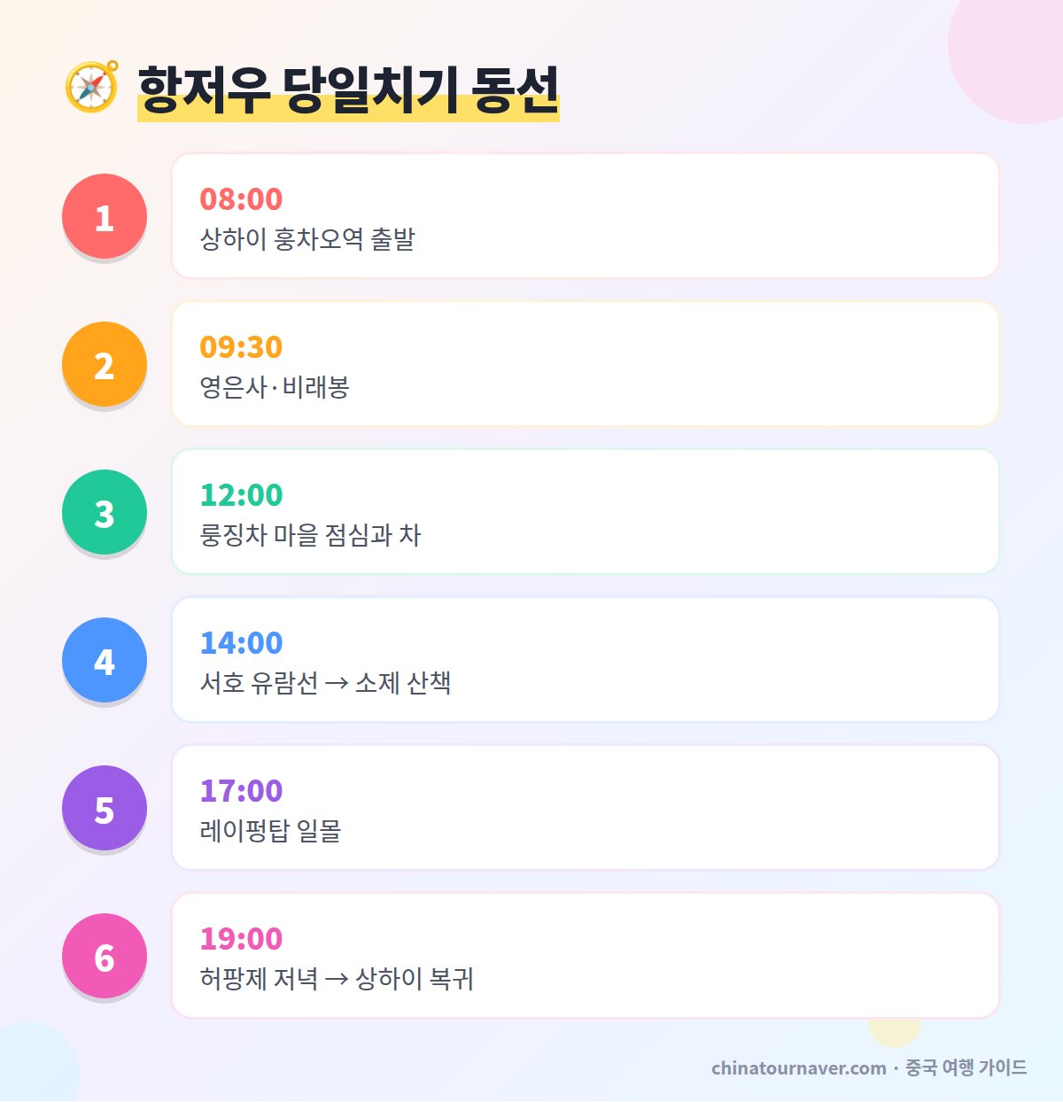 항저우 서호 당일치기 일정 영은사 룽징차 레이펑탑