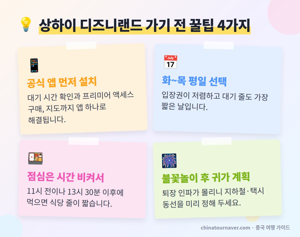 상하이 디즈니랜드 방문 꿀팁 정리