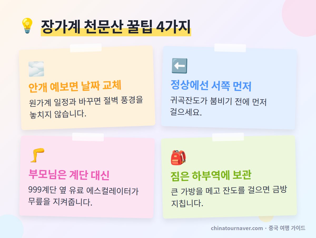 장가계 천문산 코스 선택과 관람 꿀팁